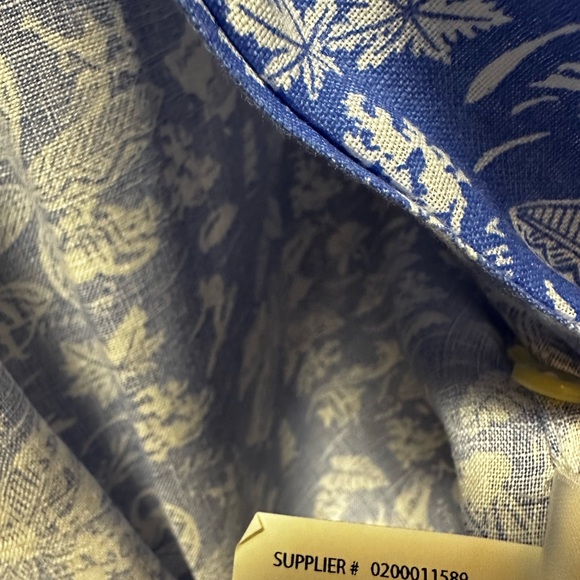 Cool Ralph Lauren Blue Linen Hawaiian style linen long sleeve button down shirt! - Picture 6 of 6